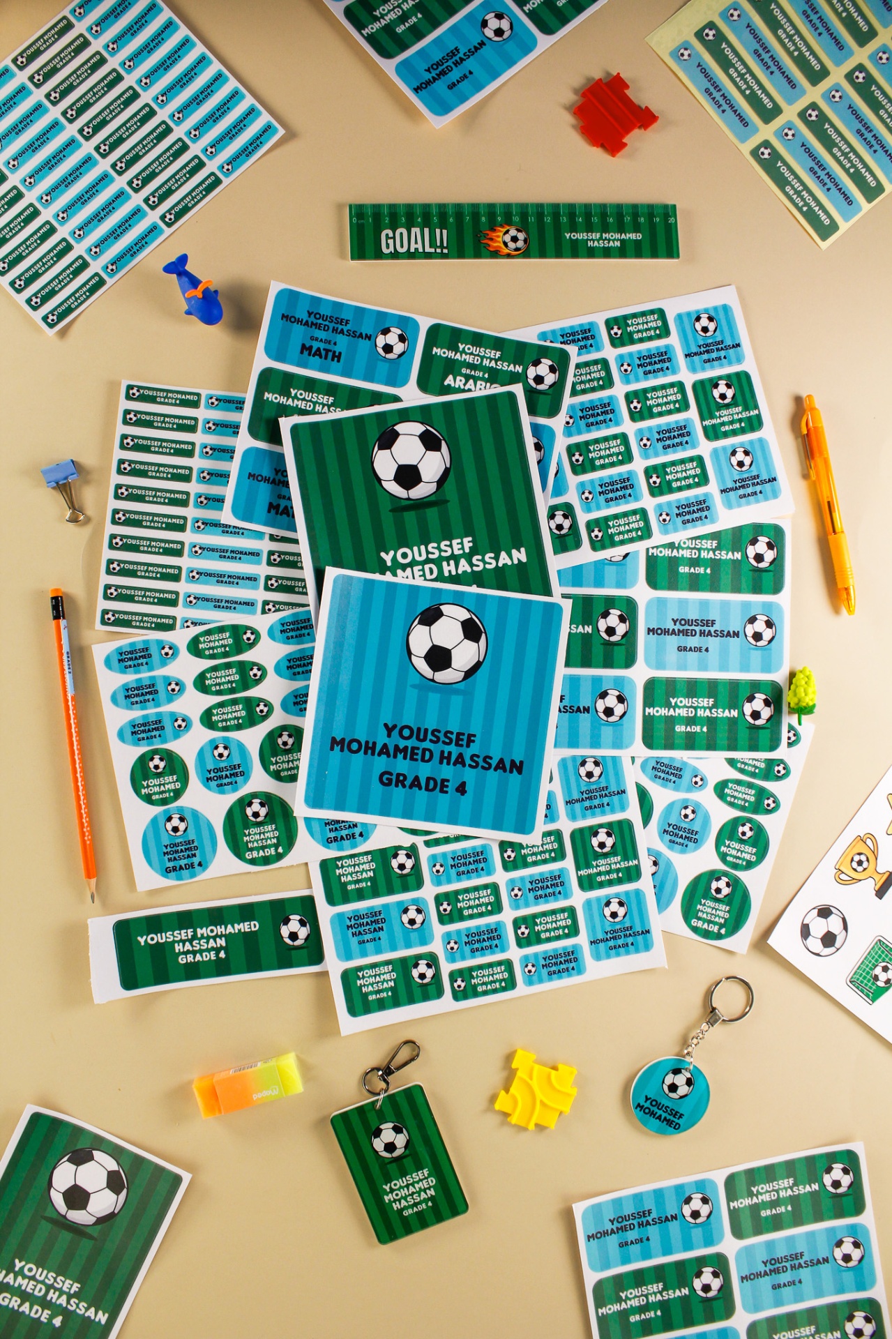 Personalized school labels on kids' items