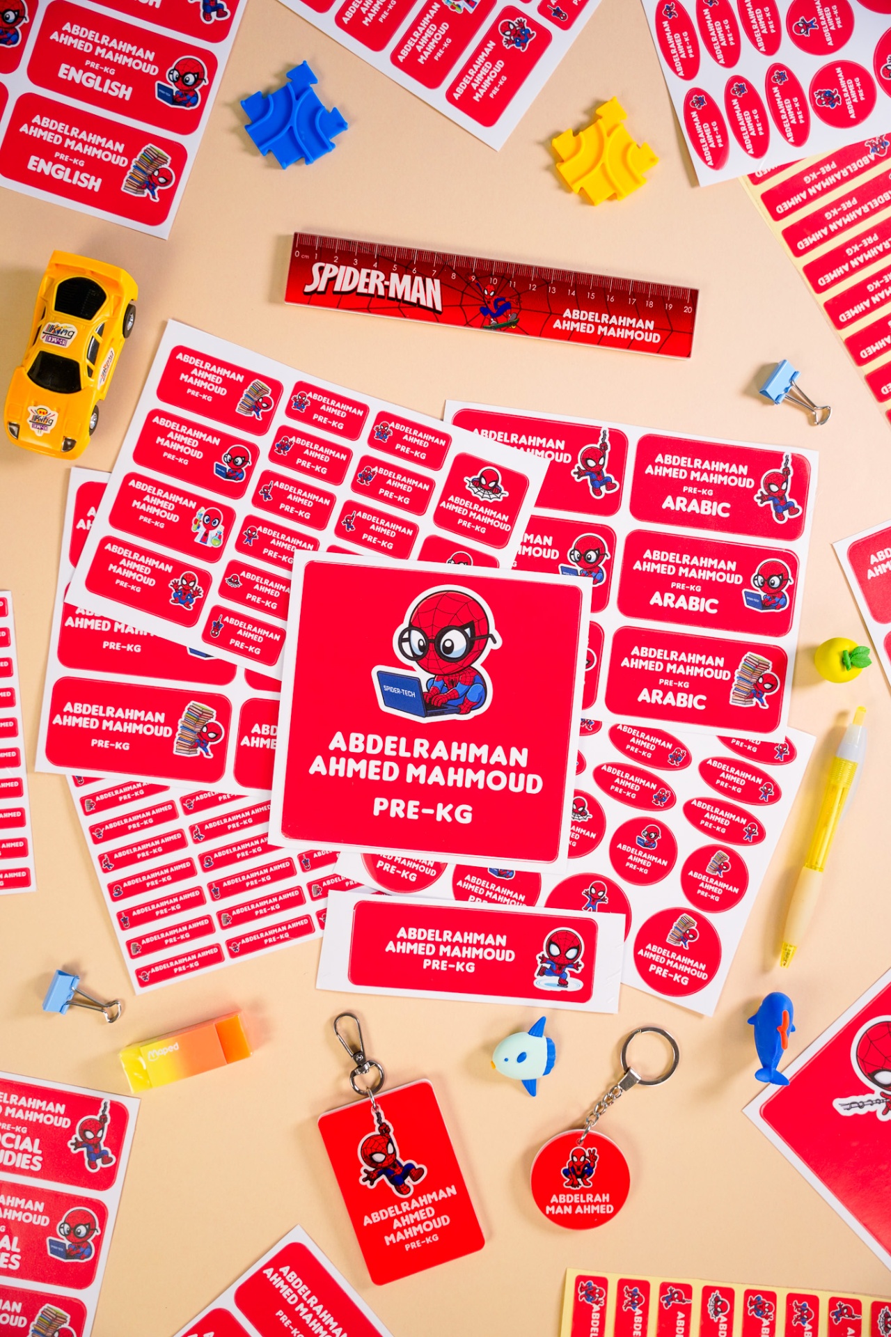 Personalized school labels on kids' items