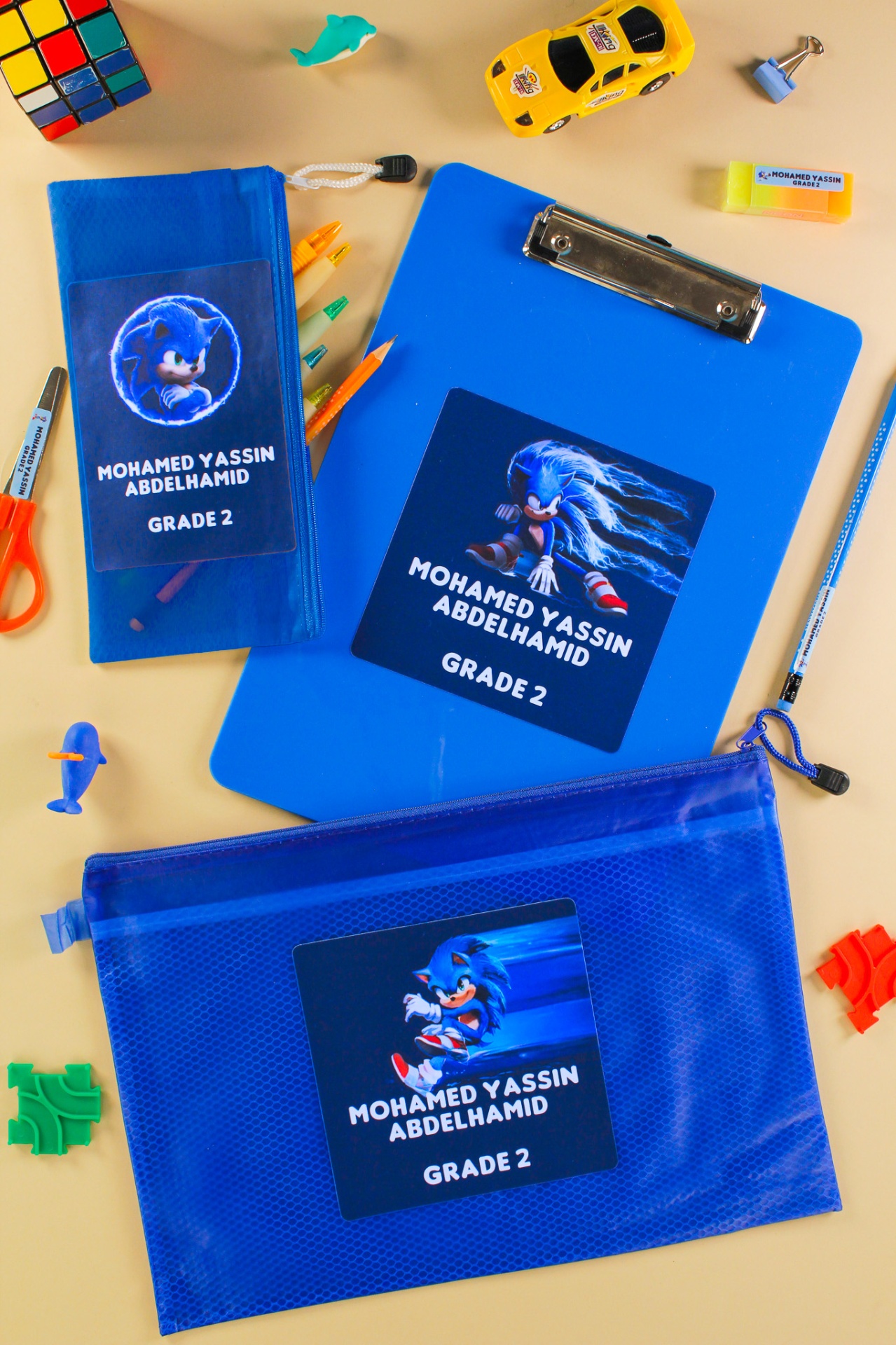 Personalized school labels on kids' items