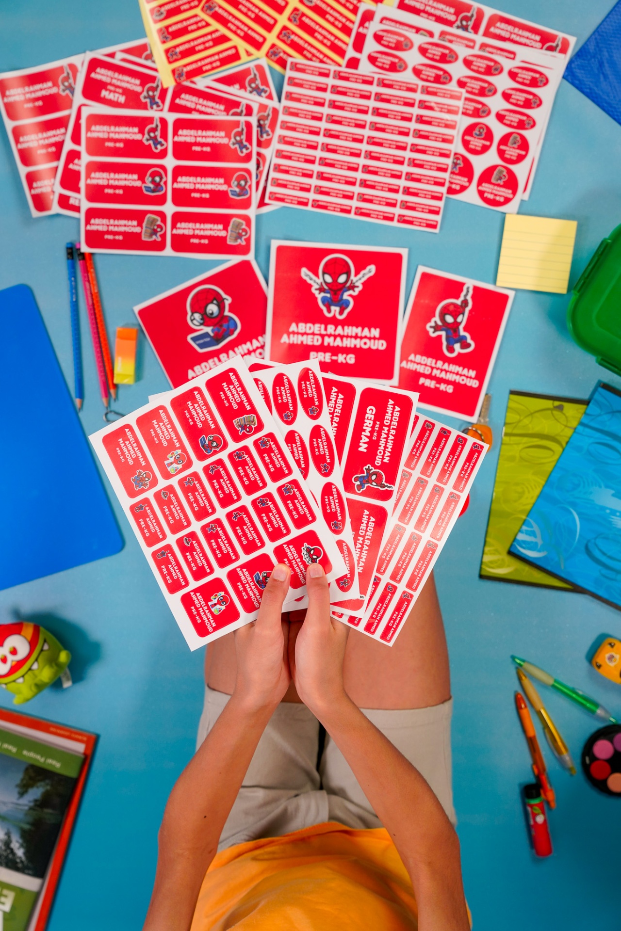 Personalized school labels on kids' items